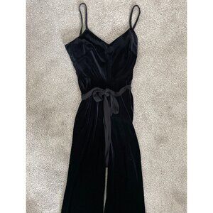 Calvin Klein black velvet jumpsuit sleeveless